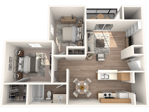2 bed 1 bathroom Chestnut Floor Plan 2 bed 1 bathroom Chestnut Floor Plan | Village Oaks at Village Oaks Apartments, Austin, 78759